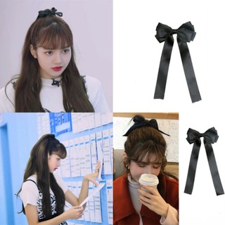 Korean Bowknot Blackpink Lisa Big Ribbon Hair Clip Tiktok Hair Pin Fashionable Girls Pony Tails