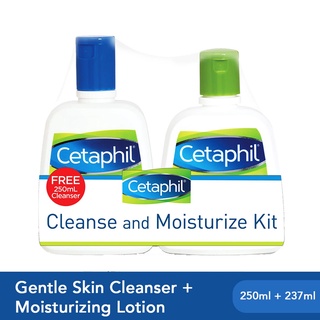 Cetaphil Cleanse and Moisturize Kit (Gentle Skin Cleanser 250ml + FREE Moisturizing Lotion 237ml)