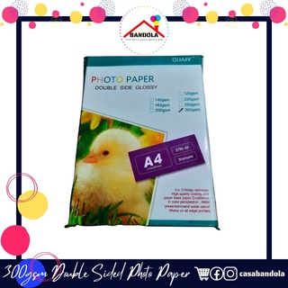 (10 sheets) QUAFF DOUBLE SIDED GLOSSY PHOTO PAPER // 300GSM // A4 SIZE