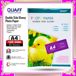 □QUAFF Double Sided Photo Paper A4 size (50sheets per pack)(120gsm-300gsm)