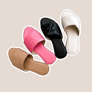 IOL WINTER Quilted Strap Flats