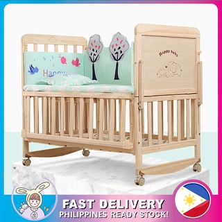 Baby Crib Solid Wood Crib Multifunctional Cradle Bed Wood Crib For Baby With Mosquito Mattress Net