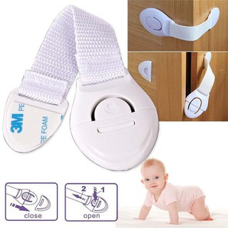 5PCS Baby Safety Locks Drawer Cabinet Safety Lock Cloth Belt