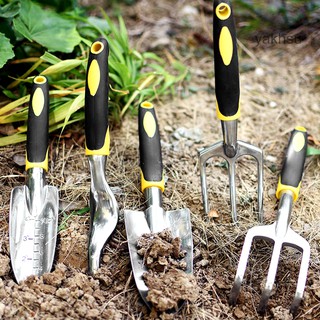 HY.yy.Non-slip Aluminum Alloy Flower Planting Shovel Rake Spade Fork Gardening Tools