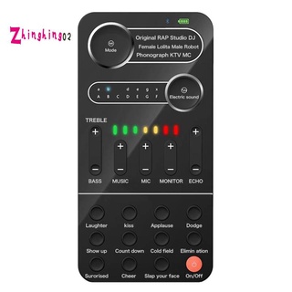 Live Sound Card, Voice Changer with Mini Microphone, Earphone, Handheld Mic Voice Changer Sound Effects Machine