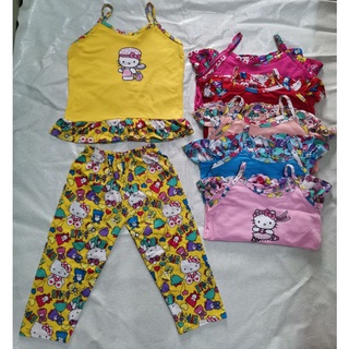 hello kitty spaghetti pajama terno for kids girl 4 to 6 years old