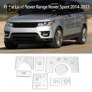 9PCS Car Alloy Interior Center Console e Button Sticker for Land Rover Range Rover Sport 2014-2017 Car Button Sticker
