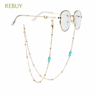 REBUY Trend Metal Glasses Chains Simple Copper Gem Neck Strap Anti-lost Non-slip Retro Temperament Glasses Holder Eyewear protection Hanging Rope