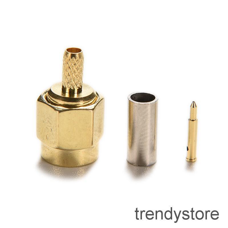 TRENDYSTORE 1pc Universal Connector SMA male plug crimp RG174 RG316 LMR100 cable straight