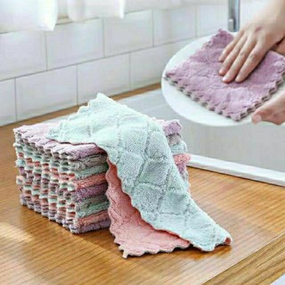 Kitchen Super Absorbent non-stick oil dishcloth Thickened rag tablecloth Soft