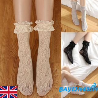 ❀ℳay-Lolita Girls Lace Socks Women White Lace Short Sock