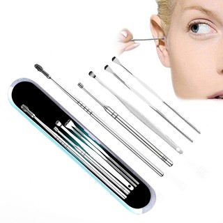 JSS#5pcs/Lot Portable Stainless Steel Ear Pick Wax Removal