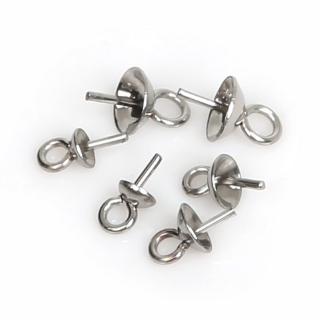 50Pcs Eye Pin Pearl Pendant Charm Connector Bail 0.7x3x7mm 0.7x4x7mm 0.7x5x8mm Stainless Steel Accessories