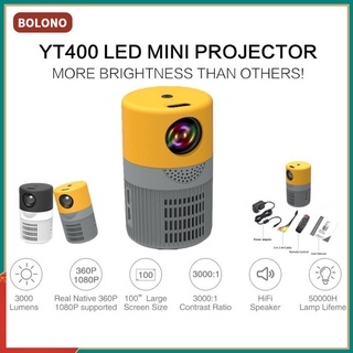 YT400 Mini Projector HD 1080P USB Audio Home Media Player Projector LED HD Smart Phone Same Screen