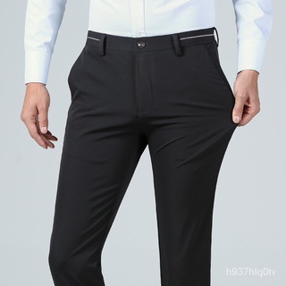 Men's Pants Slim Fit Office Casual Black Pants Elastic Plus Size Pants Formal Pants oGRd