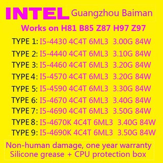 LGA 1150 Used Original Processor LGA 1150 Desktop Processor CPU I5-4430 4440 4460 4570 4590 4670 4690 4670K 4690K Quad-Core LGA 1150 Processor (1)