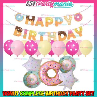 Donut Birthday balloon birthday party set summer theme Foil Balloon Kids Birthday Party Decoration (1)