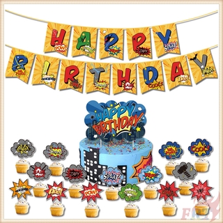 ♦ Party Decoration - Banner & Cake Topper ♦ Marvel Super Hero Happy Birthday Banner Superhero Cake Topper Party Needs Decor Happy Birthday Party Supplies