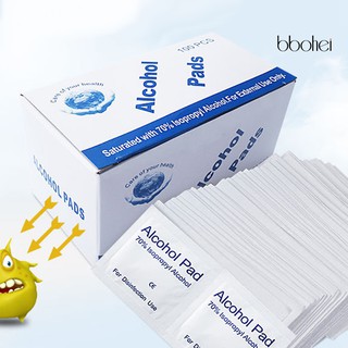 ➪Bbo 100Pcs Alcohol Pad Disinfection Disposable Cleaning Sterilization First Aid Wipe