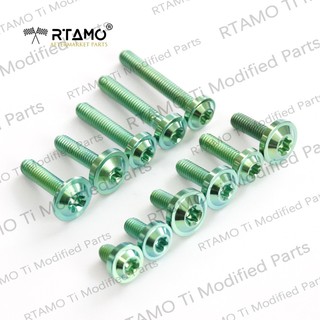 [Ready Stock]☁▥RTAMO Titanium Bolts M6 Size 10-50 Differ OD,Height front ABS &License Plate Body and