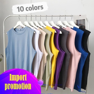 ◊Summer new men s round neck fitness sports vest handsome loose waistcoat solid color couple T-shirt