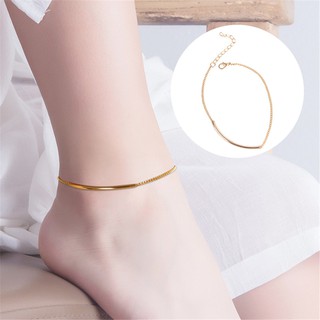 Golden Tone Elbow Pipe Chain Anklet Barefoot Sandal Foot Jewelry