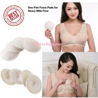 2 Pcs Super Absorbent Breast Pads Washable Nursing Pads Bamboo Cotton for HEAVY FLOW