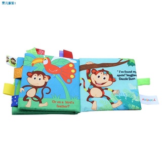 ❦Kids Fabric books Baby Early Learning Tearing Tail Cloth Book Parent-child Interactive Sound Paper