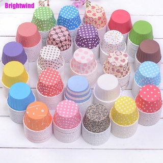 [Brightwind] Random 100 pcs Cupcake Liner Baking Cups Cupcake Mold Paper Muffin Cases Cake Decorating Tools