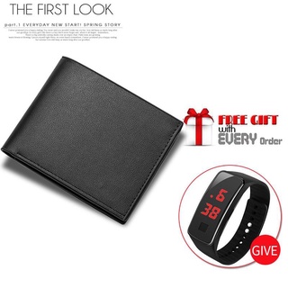 Laptop Bags & Cases▽℗Men's PU Leather Tri-fold Wallet Clasp and Zipper Coin Purse Wallet For Men