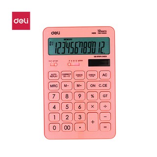 Deli EM01541 Touch Calculator 12 Digits Desktop Pink (1PC) (1)