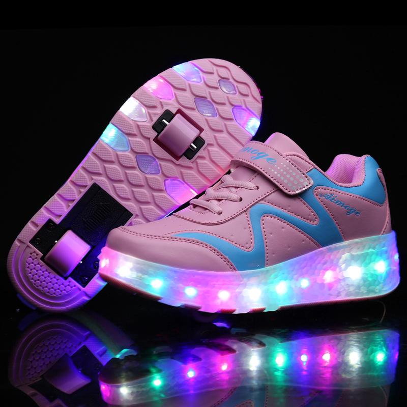 Roller Shoes Kids Shoes Wheel LED Light Sports Sneakers