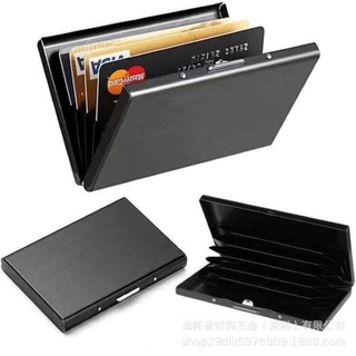 Men Anti-scan Stainless Steel Case RFID Blocking Wallet ID Credit Card Holder