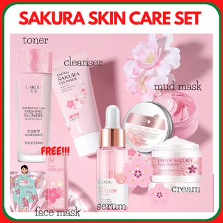 AUTHENTIC Japan Sakura Skin Care Set Whitening Set Exfoliating Shrink pores Acne and Pimple Treatmen