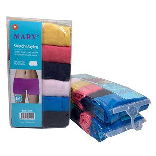 MARY Panty Stretch Boyleg 6 in 1 Cotton Assorded Color 6IN1 per pack