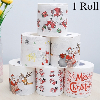 Christmas Paper 5 Styles Festive Paper Roll Tissue Paper Towels Christmas Decorations Xmas Santa Room Toilet Paper Decor
