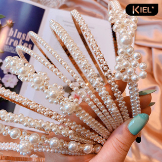 Kiel ❤ Elegant Women Faux Pearl Slim Headband Hair Hoop Wedding Decor
