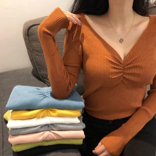 8 Color V-Neck Plain Knit Sweater