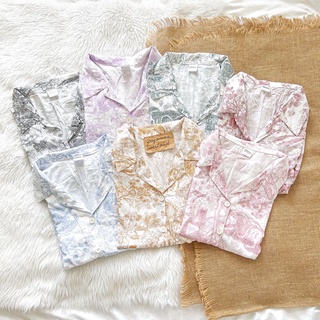 JOY LIMITED PRINT | soft linen shortsleeves + shorts sleepwear pajama set | PajamasOverload