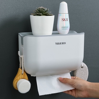 Waterproof Toilet Tissue Holder Tissue Box Wall Mounted Storage Box Bathroom Shelf Wall Paper