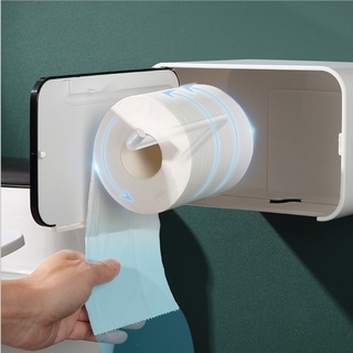 uppertiout Wall Mounted Toilet Tissue Shelf Holder Waterproof Bathroom Tray Roll Paper Storage Box (5)