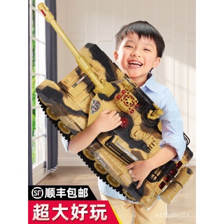 Oversized Remote Control Tank Crawler Metal Charging Electric Launching Chariot Model Children Boys'