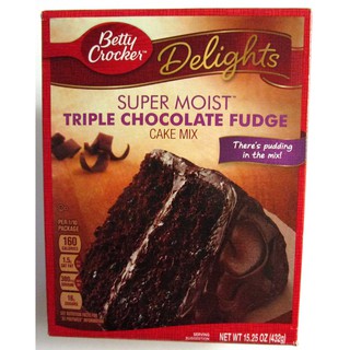 BETTY CROCKER DELIGHTS SUPER MOIST CAKE MIX TRIPLE CHOCOLATE