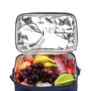 [Boutique]Soft Cold Bag Lunch Bag Double Layer Foldable High Capacity Waterproof Insulation Travel Bags Canvas