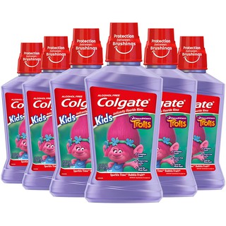 Colgate Kids Anti cavity Mouthwash, Trolls, Bubble Fruit - 500 mL, 16.9 fluid ounce best for kids
