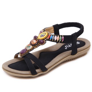 SIKETU Sandals Bohemian Flat Sandal Beach Shoes (3)