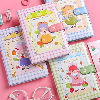 yoo Cute A5 PU Leather Lined Scrapbook Various Undated Cartoon Pages Personal Diary