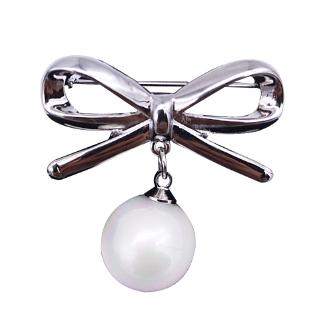 Fashion Pearl Simple Brooch Pin Bowknot Gold Cute Jewelry Headscarf Women Accessories Gift (4)