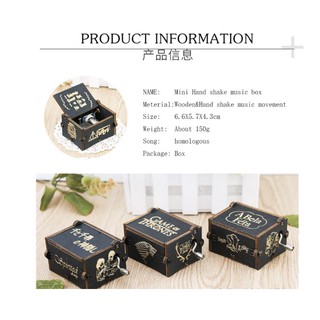 Various themed hand-cranked wooden music boxes Christmas gifts carved wooden hand queen music boxes (6)