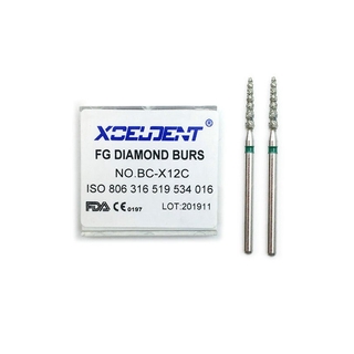 1Pack/10Pcs Dental Diamond FG High Speed Burs Ball Collar Type for Polishing Smoothin BC-X12C